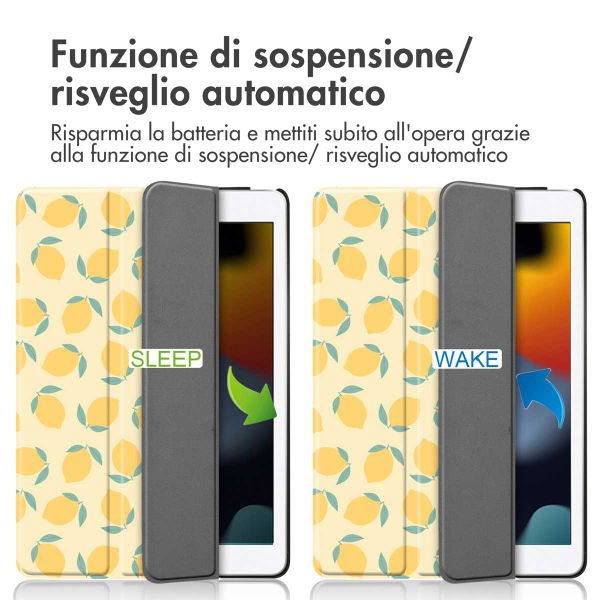 imoshion Cover Trifold Design Apple iPad 9 (2021) 10.2 pollici / iPad 8 (2020) 10.2 pollici / iPad 7 (2019) 10.2 pollici - Citrus Dream