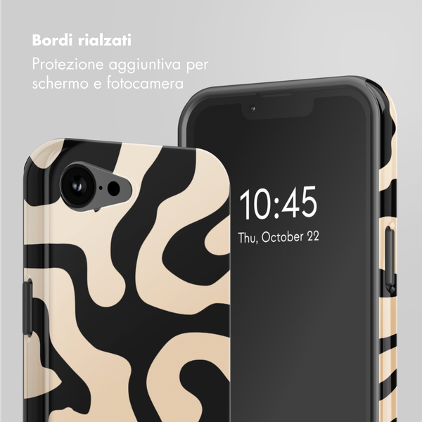 Selencia Cover posteriore Vivid con MagSafe Apple iPhone 17e / 16e - Art Wave Black