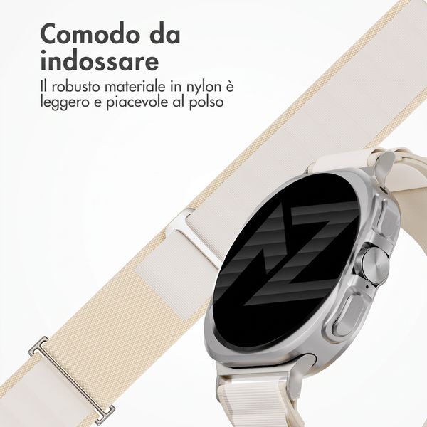 Accezz Cinturino in nylon Alpine Samsung Galaxy Watch Ultra 2 (2026) / Ultra (2024/2025) - Luce stellare