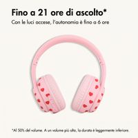 imoshion Cuffie wireless per bambini con LED Light - Limitatore di decibel - Con cavo AUX - Cuoricini