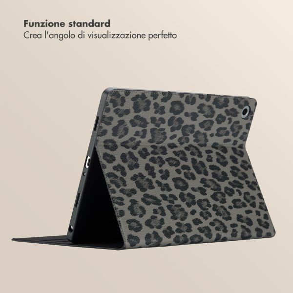 Selencia Libreria Sabi con stampa leopardata Samsung Galaxy Tab A9 Plus - Midnight Black