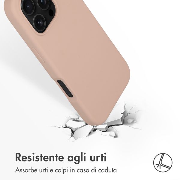 Accezz Cover in silicone liquido con MagSafe Apple iPhone 16 Pro - Rosa