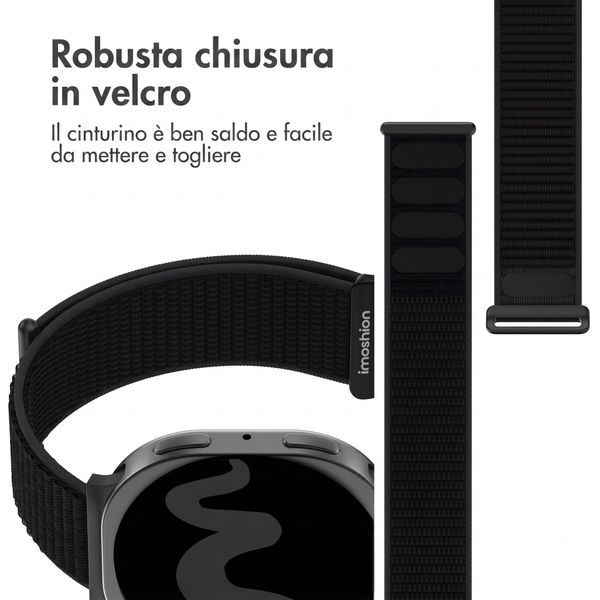 imoshion Cinturino in nylon Samsung Galaxy Watch 8 (40/44mm) / Classic (46mm) - Nero