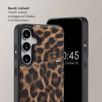 Selencia Cover per telefono Nova con cordino e portacarte Samsung Galaxy S25 / S24 - Leopard