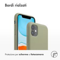 Accezz Cover in silicone liquido con MagSafe Apple iPhone 11 - Cooper Green