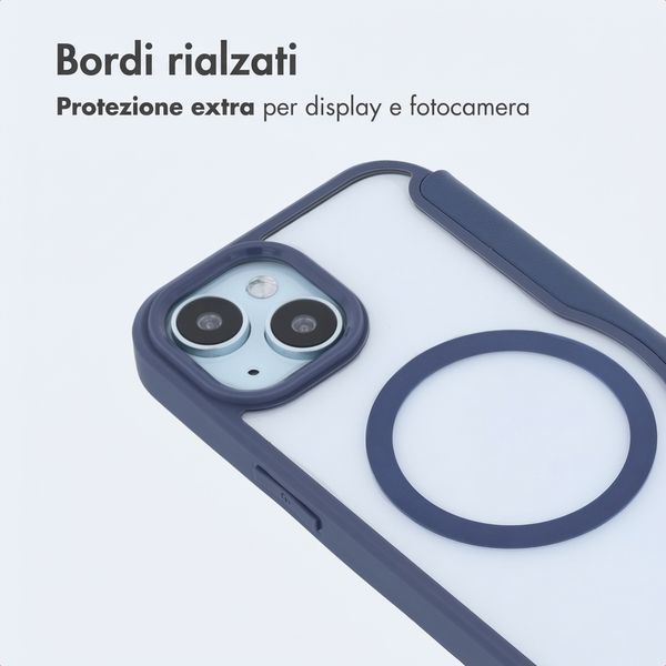 imoshion Bookcase trasparente con MagSafe Apple iPhone 15 - Blu