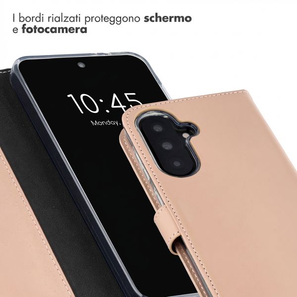 Selencia Cover a libro in vera pelle Samsung Galaxy A37 (5G) - Rosa chiaro