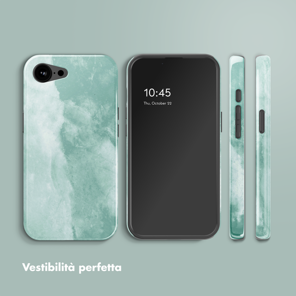 Selencia Cover posteriore Vivid con MagSafe Apple iPhone 17e / 16e - Marble Grayed Jade