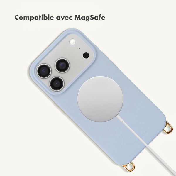 Selencia Rivièra MagSafe Backcover met afneembare haakjes Apple iPhone 17 Pro Max - Powder Blue