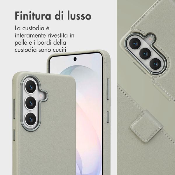 Accezz Cover in pelle 2 in 1 con MagSafe Samsung Galaxy S26 - Light Grey