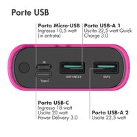imoshion Powerbank - 20.000 mAh - Quick Charge e Power Delivery - Hot Pink