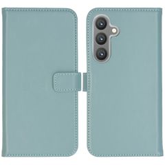 Selencia Cover a libro in vera pelle Samsung Galaxy S24 Plus - Air Blue