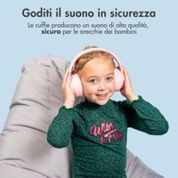 imoshion Cuffie wireless per bambini con LED Light - Limitatore di decibel - Con cavo AUX - Rosa