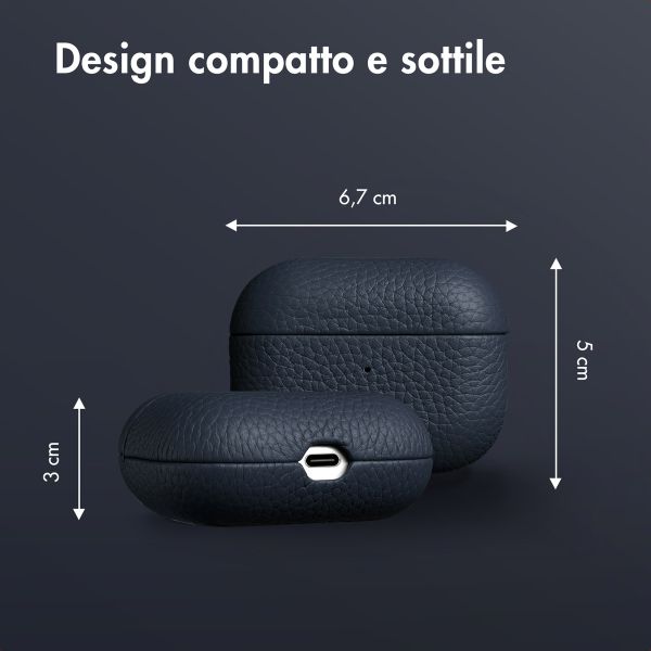 Accezz Cover in vera pelle  Apple Airpods Pro - Blu scuro