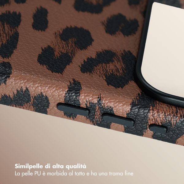 Selencia Cover Sabi Stampa pantera con MagSafe Apple iPhone 17 Pro Max - Mocha Brown