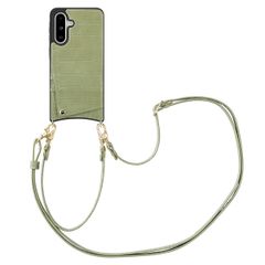 Selencia Cover per telefono Nova Croco con cordino e portacarte Samsung Galaxy A36 / A56 - Sage Green