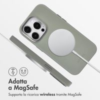 Accezz Cover in Pelle con MagSafe Apple iPhone 14 Pro - Light Grey