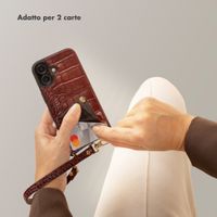 Selencia Cover per telefono Nova Croco con cordino e portacarte Samsung Galaxy A36 - Burgundy