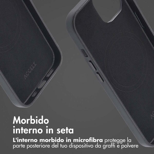 Accezz Cover in Pelle con MagSafe Apple iPhone 14 - Onyx Black