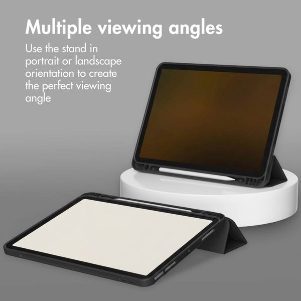 Accezz Cover a libro in silicone Smart Apple iPad 11 (2025) 11 pollici A16 / iPad 10 (2022) 10.9 pollici - Nero