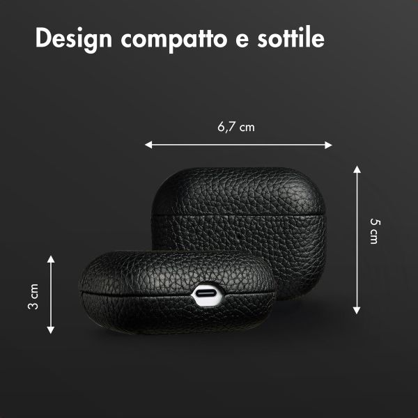 Accezz Cover in vera pelle  Apple Airpods Pro - Nero