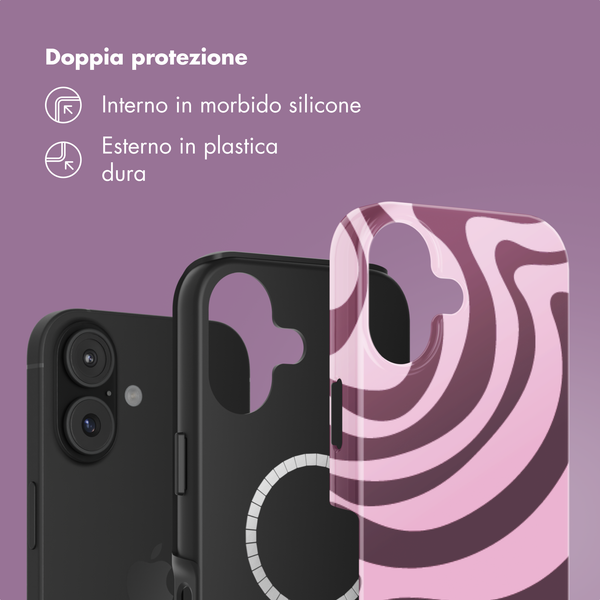 Selencia Cover posteriore Vivid con MagSafe Apple iPhone 17 - Wavy Swirl Pink Plum