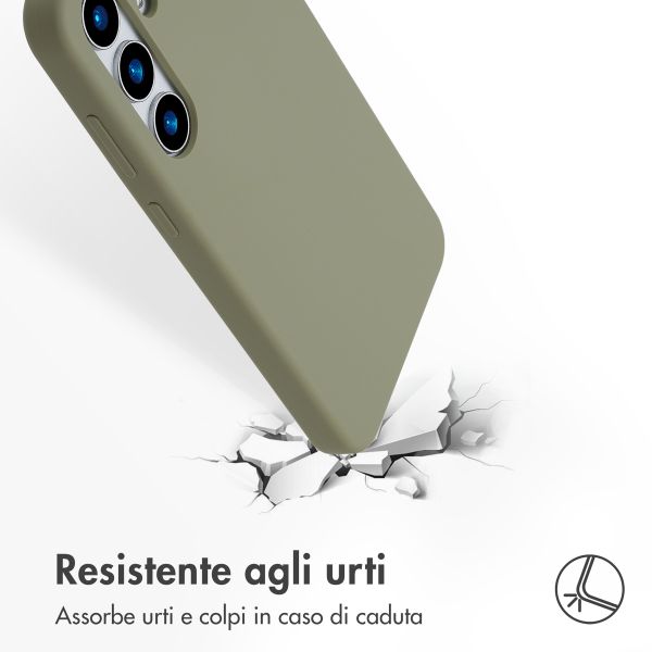 Accezz Cover in silicone liquido con MagSafe Samsung Galaxy S25 Plus - Cooper Green