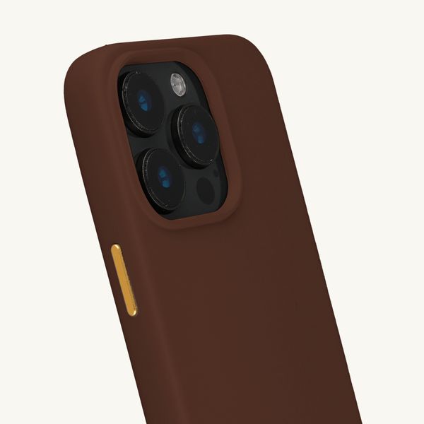 Selencia Cover posteriore Rivièra con MagSafe con ganci rimovibili Apple iPhone 15 Pro - Choco Brown