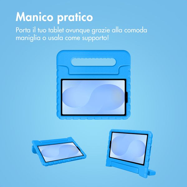 imoshion Cover Posteriore Kidsproof con Maniglia Samsung Galaxy Tab A11 / A9 8.7 pollici - Blu