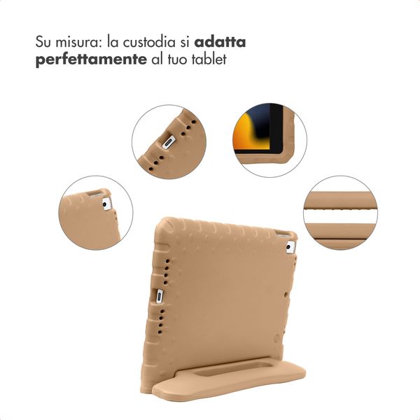 imoshion Cover Posteriore Kidsproof con Maniglia Apple iPad 9 (2021) 10.2 pollici / iPad 8 (2020) 10.2 pollici / iPad 7 (2019) 10.2 pollici - Beige