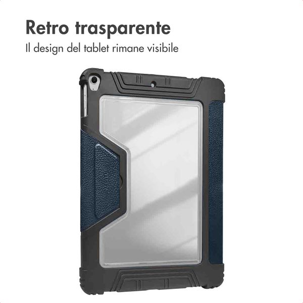 Accezz Libreria a tre ante robusta Apple iPad 11 (2025) 11 pollici A16 / iPad 10 (2022) 10.9 pollici - Blu scuro
