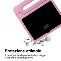 imoshion Cover Posteriore Kidsproof Design con maniglia Apple iPad 11 (2025) 11 pollici A16 / iPad 10 (2022) 10.9 pollici - Cuori rossi