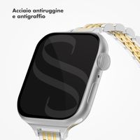 Selencia Cinturino sottile in acciaio ispirato a Jubilee Apple Watch | 38/40/41/42 mm - Argento e Oro