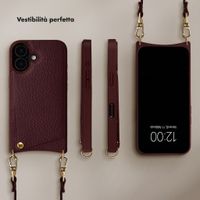 Selencia Cover per telefono Nova con cordino e portacarte Apple iPhone 17 - Bold Burgundy