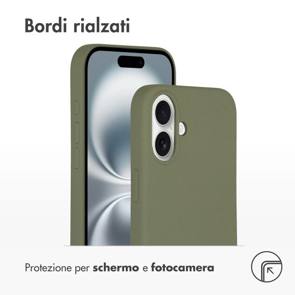 Accezz Cover in silicone liquido con MagSafe Apple iPhone 16 Plus - Cooper Green