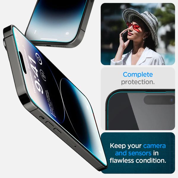 Spigen Vetro temperato GLAStR EZ Fit, confezione da 2 + Applicatore Apple iPhone 14 Pro
