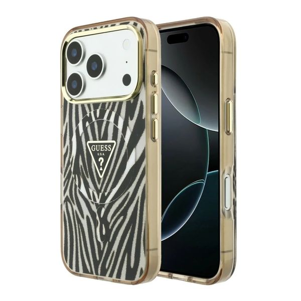 Guess Cover MagSafe Apple iPhone 18 Pro Max / 17 Pro Max - Zebra Gold