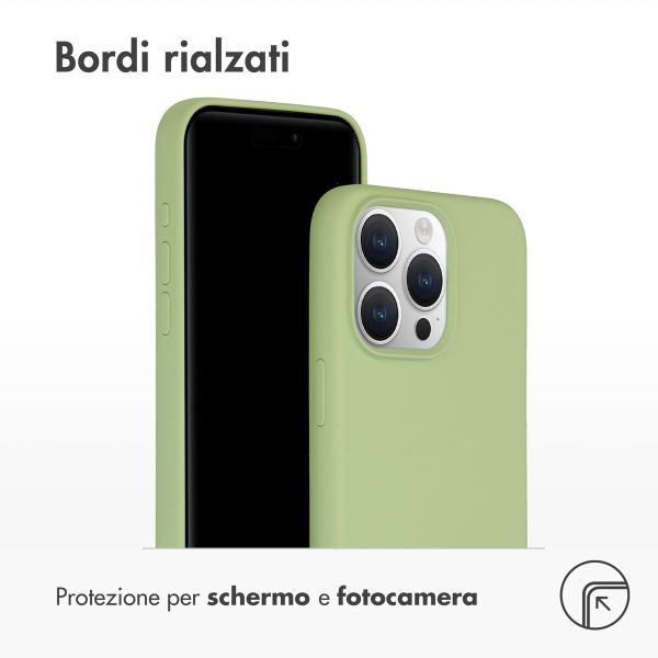 Accezz Cover in silicone liquido con MagSafe Apple iPhone 15 Pro Max - Verde