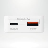 Accezz Caricabatterie GaN Ultra Slim - USB-C + USB-A - 45 W - Bianco