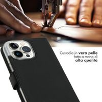 Selencia Cover a libro in vera pelle Apple iPhone 14 Pro Max - Nero