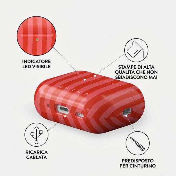 Burga Cover rigida Apple AirPods Pro 2 - Pomegranate