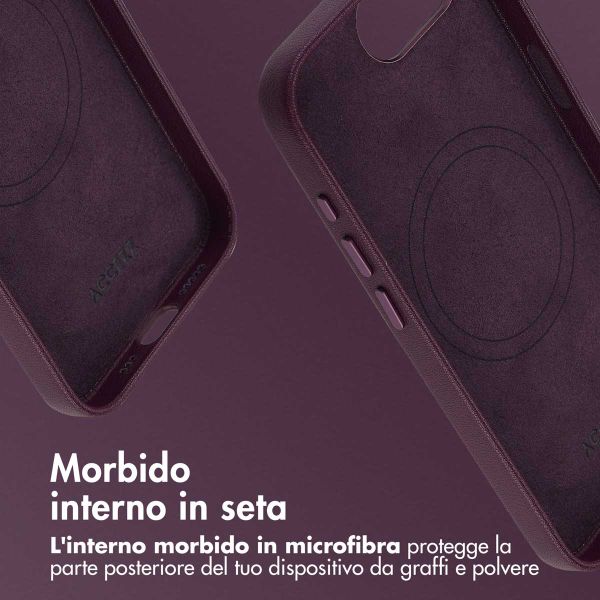 Accezz Cover in Pelle con MagSafe Apple iPhone 17e / 16e - Heath Purple