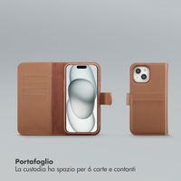 Selencia Libreria rimovibile Olyn con MagSafe Apple iPhone 15 - Marrone