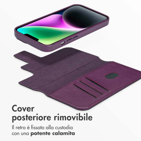 Accezz Cover in pelle 2 in 1 con MagSafe Apple iPhone 14 - Heath Purple