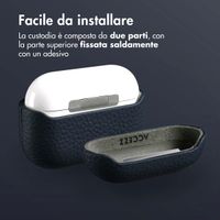 Accezz Cover in vera pelle  Apple Airpods Pro - Blu scuro