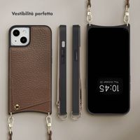 Selencia Cover per telefono Nova con cordino e portacarte Apple iPhone 14 / 13 - Mocha Brown