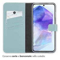 Selencia Cover a libro in vera pelle Samsung Galaxy A26 - Air Blue