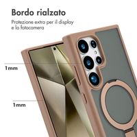 Accezz Cover con anello e supporto con MagSafe Samsung Galaxy S24 Ultra - Marrone
