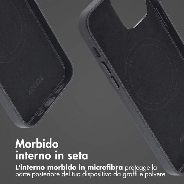Accezz Cover in Pelle con MagSafe Apple iPhone 12 (Pro) - Onyx Black