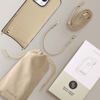Selencia Cover per telefono Nova con cordino e portacarte Apple iPhone 16 Pro - Beige